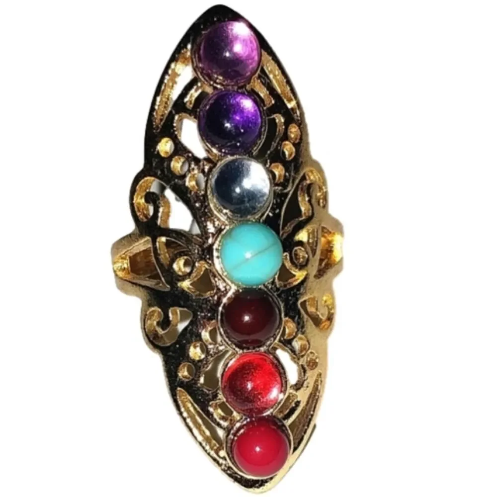 Hand crafted vintage bohemian turquoise ring